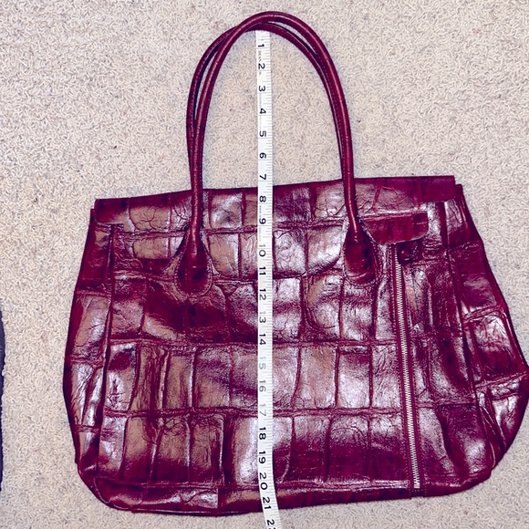 KATE♥️LANDRY LEATHER Tote Bag EXCELLENT Condition!⭐️Deep Maroon/Burgundy♥️ - Picture 11 of 13